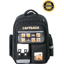 Capybara Orijinal Lisanslı Okul Çantası – Fonksiyonel, Su Geçirmez, Cepli, Erkek/kız Çocuk Çantası S