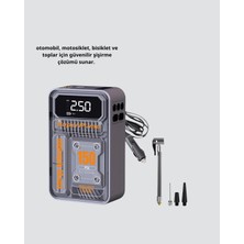 Uravas Store Mey Ithalat® Şarjlı Kablosuz Hava Pompası – 150 Psi Basınç, LED Ekran ve 6000MAH Batarya