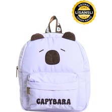 Capybara Orijinal Lisanslı Çocuk Okul /anaokulu Çantası, 3D Figürlü, Su Geçirmez Kumaş, Ön Cepli