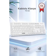 Torima Kablolu Q Klavye Bilgisayar Ofis Klavyesi TK02 Beyaz