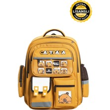 Capybara Orijinal Lisanslı Okul Çantası – Fonksiyonel, Su Geçirmez, Cepli, Erkek/kız Çocuk Çantası