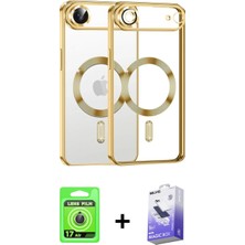 Marsilyan™- iPhone 17 Air Kılıf Nova Işık Özel Seri - Siyah Bilvis 5in1 5d Magic Hayalet Cam Ekran Koruyucu + Gold Raze Metal Kamera Lens