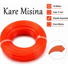 Badem10 (10 Metre) Motorlu Tırpan Misinası 3.0 mm Dayanıklı Uzun Ömürlü Profesyonel Kare Plastik Ip