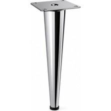 Badem10 Omaks (1 Adet) 25 cm Metal Krom Düz Mobilya Sehpa Kanepe Ayağı Montaj Vidaları Dahil Ayak