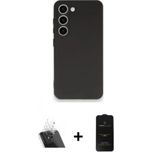 Marsilyan™- Galaxy S23 Plus Kılıf Kozmos Yansıma Özel Seri - Siyah 6d Antistatik Mat Seramik Hayalet Nano Ekran Koruyucu + Şeffaf Kamera Lens Koruma Cam