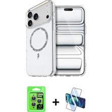 Marsilyan™- iPhone 17 Pro Kılıf Kıvılcım Form Prime - Siyah 3D Antistatik Seramik Nano Ekran Koruyucu + Raze Metal Kamera Lens - Gs