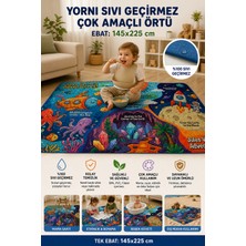 Yorni Lisanslı Jules Vernes Desen, Ebat 145X225CM, %100 Sıvı Geçirmez Çok Amaçlı Örtü, Makinede Yıkanabilir