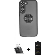 Marsilyan™- Galaxy S23 Plus Kılıf Yörünge Çizgi - Siyah 6d Antistatik Mat Seramik Hayalet Nano Ekran Koruyucu + Şeffaf Kamera Lens Koruma Cam
