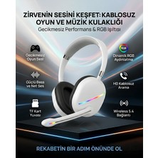 Matechno Rgb Gaming Kulaklık Kablosuz Mikrofonlu Wireless 5.4 Oyuncu Kulaklığı Tf Kart Girişli Hd Sesli Rgb Işıklı Kulaklık