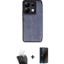 Marsilyan™- Redmi Note 13 Pro 5g Kılıf Zirve Yansıma Serisi - Siyah 3D Antistatik Hayalet Cam Ekran Koruyucu + Kamera Lens Koruma Cam - Sf