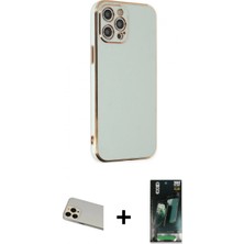 Marsilyan™- iPhone 12 Pro Kılıf Yankı Serisi - Siyah 360 Mat Full Body Arka Koruyucu + Rainbow Kamera Lens Koruma Cam - Gd
