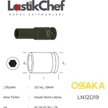 Osaka 19 mm 1/2" Derin Lokma