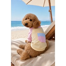 Kemique Soft Sun Köpek Tişörtü | Cepli Şeker Renkli Yazlık Köpek Kıyafeti | Küçük Irklar Için