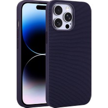 Nova Global iPhone 14 Pro Max Kılıf M-Safe Şarj Özellikli Kumaş Tasarımlı Nvg Miami Sert Pc Kapak - Derin Mor