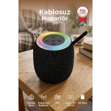 Torima Bluetooth Hoparlör Rgb Işıklı USB FM Destekli Radyo D10 Siyah