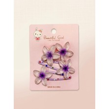 Happy Aksesuar Lotus Çiçekli Çocuk Lastik ve Çıtçıt Toka Seti