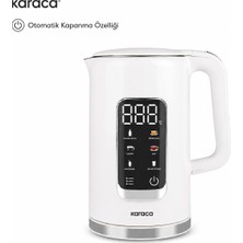 Karaca Çift Cidarlı Güvenli Gövdeye Sahip 1.7 Litre Dokunmatik Ekranlı Hızlı Su Isıtıcısı, Modern Mutfak Kullanımı Için Güçlü 2200W Performans ve Sıcaklık Kontrollü Kompakt Tasarım