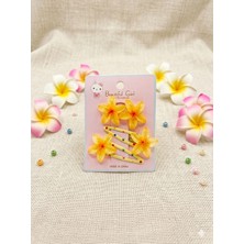 Happy Aksesuar Lotus Çiçekli Çocuk Lastik ve Çıtçıt Toka Seti