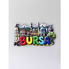 Mundy Bursa Temalı Polyester Kabartmalı Magnet 8 x 5 cm – Dekoratif Hediyelik Buzdolabı Süsü  (KOD:1119)