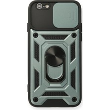 Ulugo Apple Iphone 6 Kılıf Pars Lens Yüzüklü Silikon - Yeşil