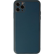 Ulugo Apple Iphone 11 Pro Kılıf Coco Deri Silikon Kapak - Mavi