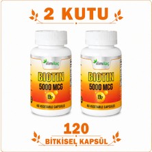 İlim Biotin 5000 Mcg 2 Kutu 120 Bitkisel Kapsül – Biotin Takviye Edici Gıda