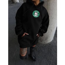 Üç Iplik Penye Uzun Kol Kapşonlu Sweatshirt - Siyah
