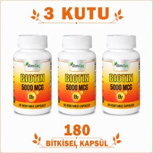 İlim Biotin 5000 Mcg 3 Kutu 180 Bitkisel Kapsül – Biotin Takviye Edici Gıda