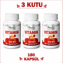 İlim Vitamin B12 1000 Mcg 3 Kutu 180 Kapsül – B12 Takviye Edici Gıda