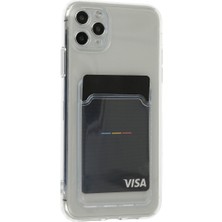 Bezos iPhone 11 Pro Max Kılıf Kart Şeffaf Silikon - Şeffaf