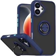 Ulugo Apple Iphone 17 Montreal Yüzüklü Silikon Kapak - Lacivert