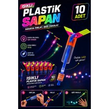 Eneci 10 Adet Eğlenceli Yaz Oyuncağı Plastik Işıklı Sapan Oyuncak