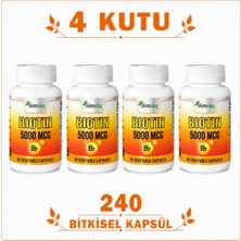İlim Biotin 5000 Mcg 4 Kutu 240 Bitkisel Kapsül – Biotin Takviye Edici Gıda