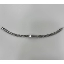 Ulugo Rodyum Çelik  Erkek Çelik Bileklik Boy 21.5 cm / En 0.6 Mm  - EBL0042