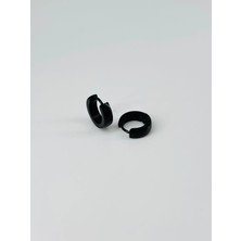 Ulugo Siyah Çelik Erkek Küpe Çap (8 Mm) Kalınlık (4 Mm) - EKP0031