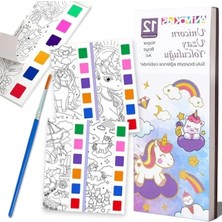 Erdo Ticaret Renk Paletli Sulu Boya Aktivite Seti (12 Sayfa Boyama Kitabı)