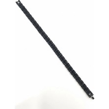 Ulugo Siyah Çelik  Erkek Çelik Bileklik Boy 21.5 cm / En 0.8 Mm  - EBL0069
