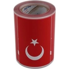 Erdo Ticaret Türk Bayrağı Etiketi, Kuşe Rulo, 90MM x 60MM, 300 Adet