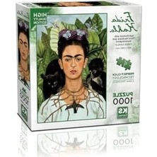 Erdo Ticaret 1000 Parça Frida Kahlo Temalı Puzzle, Kendi Portresi Tasarımı