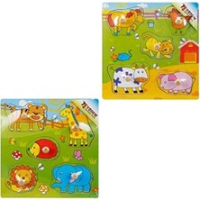 Erdo Ticaret Eğitici Tahta Bultak Raptiyeli Puzzle - 5 Parça