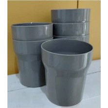 Erdo Ticaret 6 Adet Sert Plastik Piknik Bardağı, Gri Renkli Set
