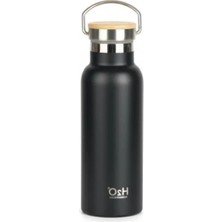 Erdo Ticaret 500 ml Kapasiteli Bambu Kapaklı Çelik Termos - Sıcak ve Soğuk Içecekler Için
