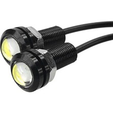Erdo Ticaret 9W 12V Beyaz LED Ampul, 18 mm Çap, Universel Sinyal Kontrol Lambası
