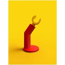 Erdo Ticaret Dekoratif LEGO Kulaklık Standı Kırmızı 10 x 10