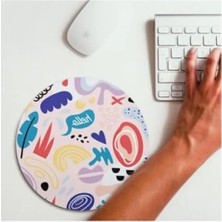 Erdo Ticaret 20X20 cm Yuvarlak Renkli Tasarımlı Mousepad - Fare Altlığı