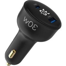Erdo Ticaret 30W Hızlı Araç Şarj Aleti (Type-C + Usb-A)