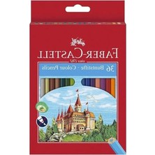 Erdo Ticaret Faber Castell 36 Lı Kuru Boya Kalemi Karton Kutu 1 Paket 36 Renk Faber Kuruboya Tam Boy Renkli Kalem