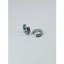 Ulugo Rodyum ve Siyah Çelik Erkek Küpe Çap (9 Mm) Kalınlık (4 Mm) - EKP0006
