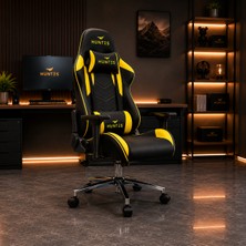 Ofiscore Huntes Profesyonel Oyuncu Koltuğu Ergonomik Gaming Koltuğu Siyah Sarı Konsept Çalışma ve Bilgisayar Koltuğu