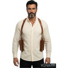 Kuvark Veyron • Hakiki Deri Holster • Erkek Omuz Çantası • El Yapımı • Kahverengi